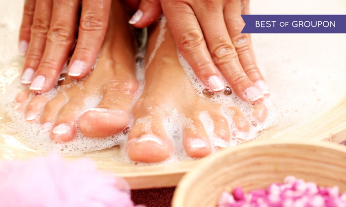 French or Coloured Mani-Pedi with Optional Crystal Spa Treatment at The Glam House (Up to 59% Off)