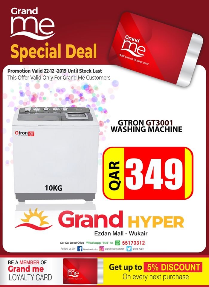 Grand Express Qatar Special Washing Machine Offer