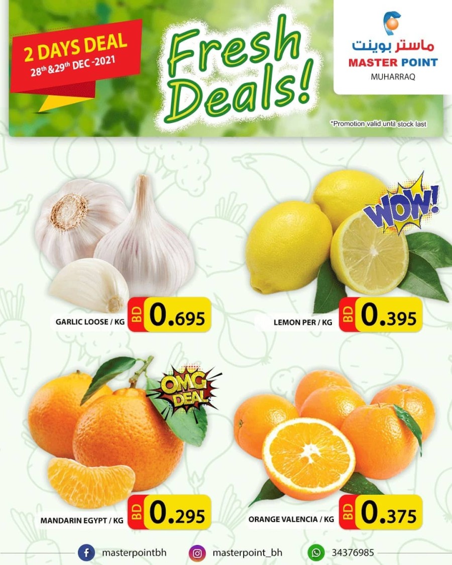 Master Point Fresh Deals 28-29 December 2021