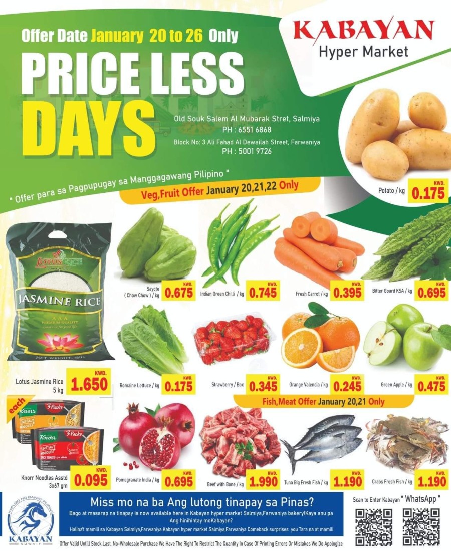 Kabayan Hypermarket Price Less Days 20-26 January 2022