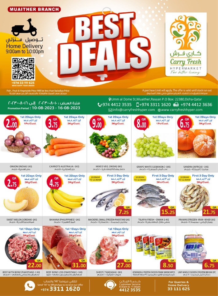 Carry Fresh Hypermarket August Best Deals Qatar Fliers
