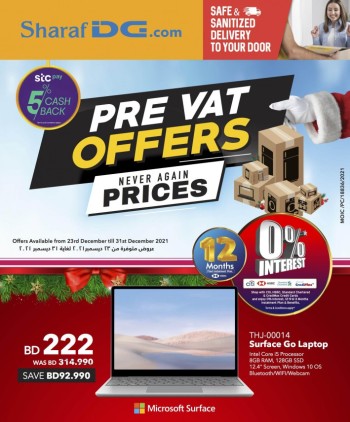 Sharaf DG Pre Vat Offers